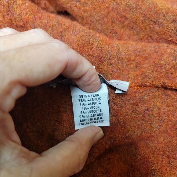 Bryn Walker Alpaca Wool Blend Burnt Orange Open Cardigan Duster Womens Size S - Picture 7 of 9